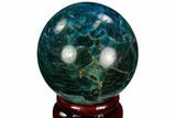 Bright Blue Apatite Sphere - Madagascar #121824-1